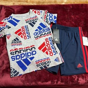 NWT boys size 4 adidas short sleeve short set